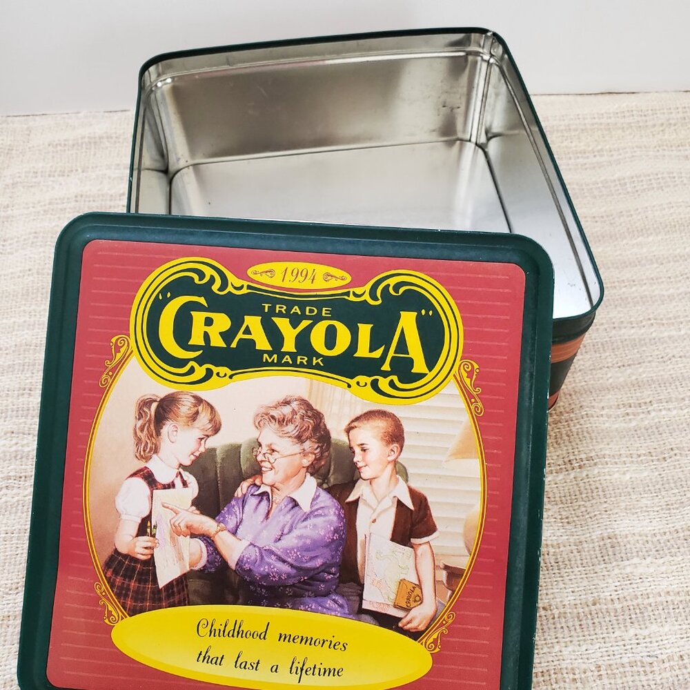 Vintage Crayola Crayon Tin Box 1994 Empty Tin Collectible